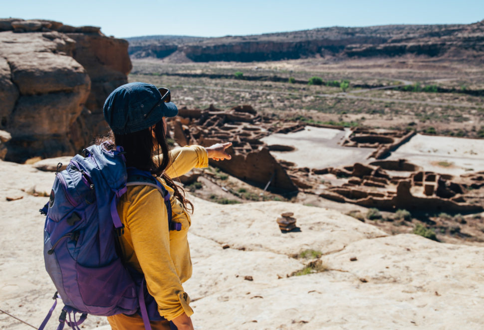 Heritage Inspirations tour guide in Chaco Canyon, New Mexico. 