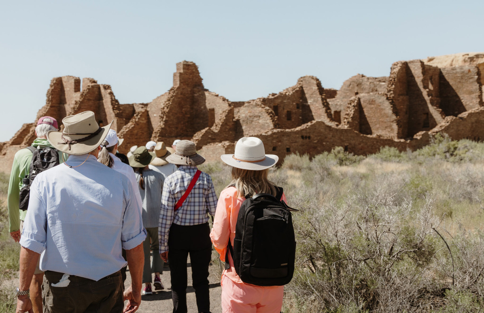 Heritage Inspirations tour guide in Chaco Canyon, New Mexico