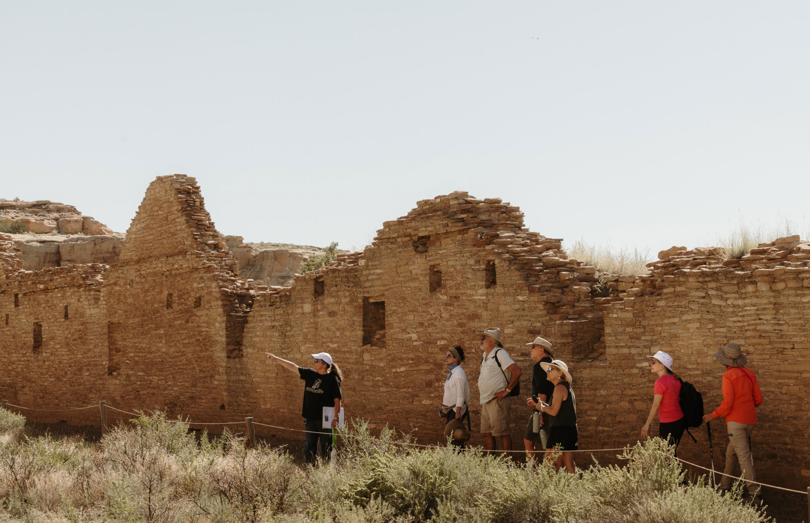 Heritage Inspirations tour guide in Chaco Canyon, New Mexico