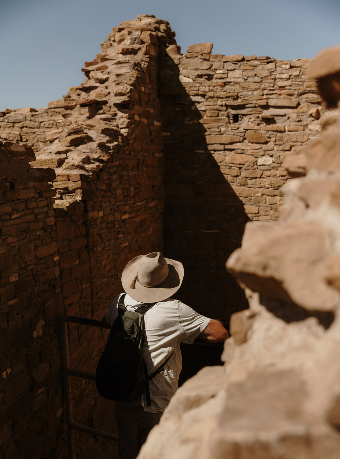 Heritage Inspirations tour guide in Chaco Canyon, New Mexico