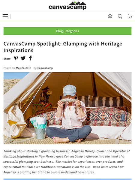 CanvasCamp Spotlight: Glamping with Heritage Inspirations | CanvasCamp.com May 2018