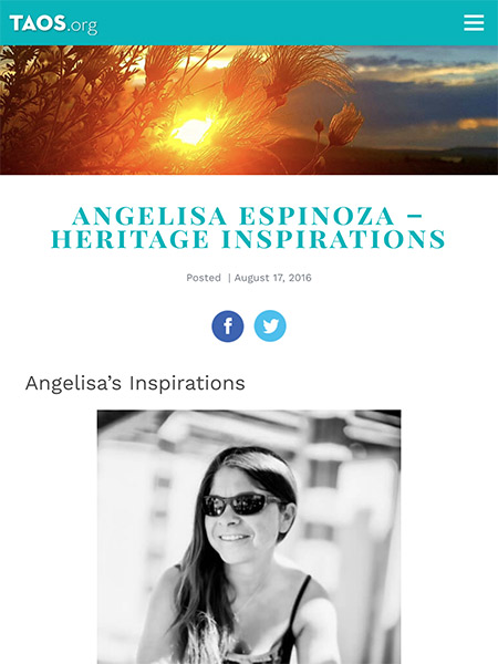 Angelisa Espinoza – Heritage Inspirations | Taos.org August 2016