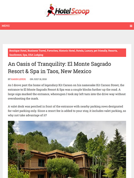  An Oasis of Tranquility: El Monte Sagrado Resort & Spa in Taos, New Mexico | hotel-scoop.com July 2018