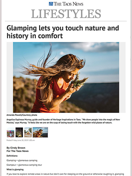 Glamping lets you touch nature and history in comfort | taosnews.com June 2019