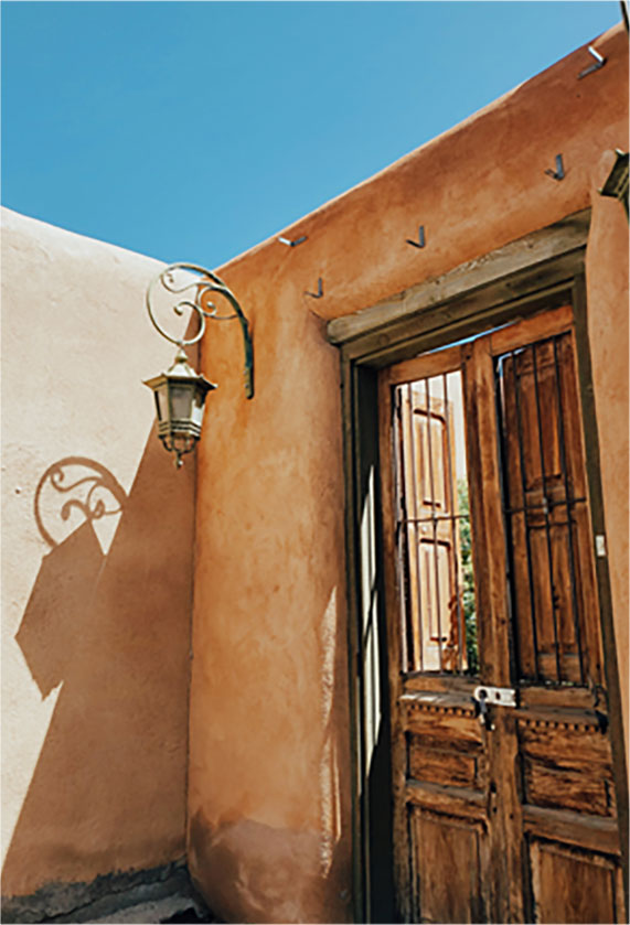 Gated door in Taos, New Mexico.