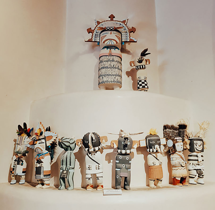 Kachina dolls in a gallery in Taos, New Mexico.
