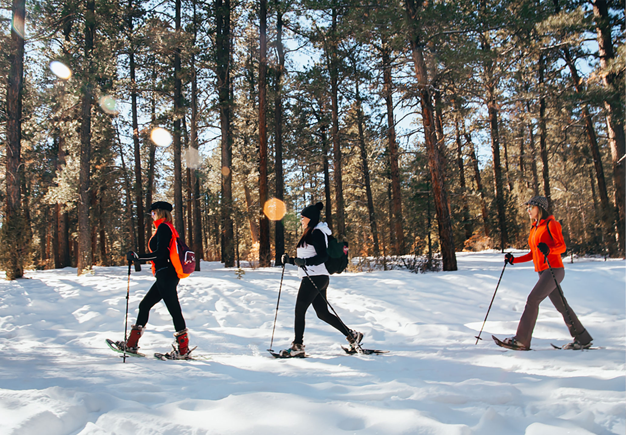 Snowshoe guests in Taos, New Mexico.